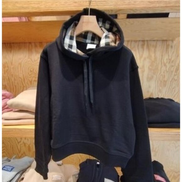 Burberry Women’s Talley Vintage Check Hoodie Black S - Picture 8 of 9